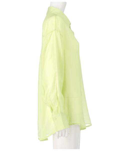 ANAP（アナップ）の「オーバーサイズシアーシャツ（シャツ/ブラウス・レディース・グリーン/ブラック/ベージュ/ホワイト/ピンク・FREE）」の11枚目の写真