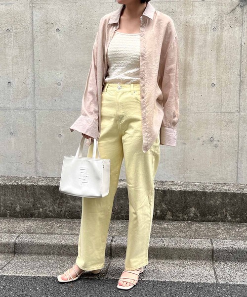 ANAP（アナップ）の「オーバーサイズシアーシャツ（シャツ/ブラウス・レディース・グリーン/ブラック/ベージュ/ホワイト/ピンク・FREE）」の13枚目の写真