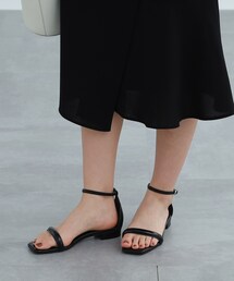 INDIVI | 【バイカラー】フラットストラップサンダル(サンダル)