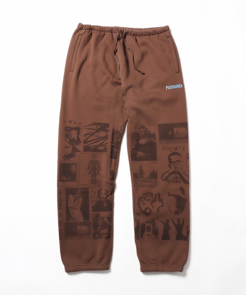 PLEASURES（プレジャー）の「PLEASURES/プレジャーズ CHOICES SWEATPANT スウェットパンツ 刺繍 ブランドロゴ ワイド リラックス（スウェットパンツ・メンズ・ブラウン・L/XL）」の19枚目の写真