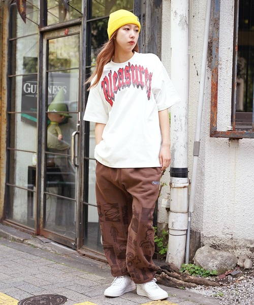 PLEASURES（プレジャー）の「PLEASURES/プレジャーズ CHOICES SWEATPANT スウェットパンツ 刺繍 ブランドロゴ ワイド リラックス（スウェットパンツ・メンズ・ブラウン・L/XL）」の20枚目の写真