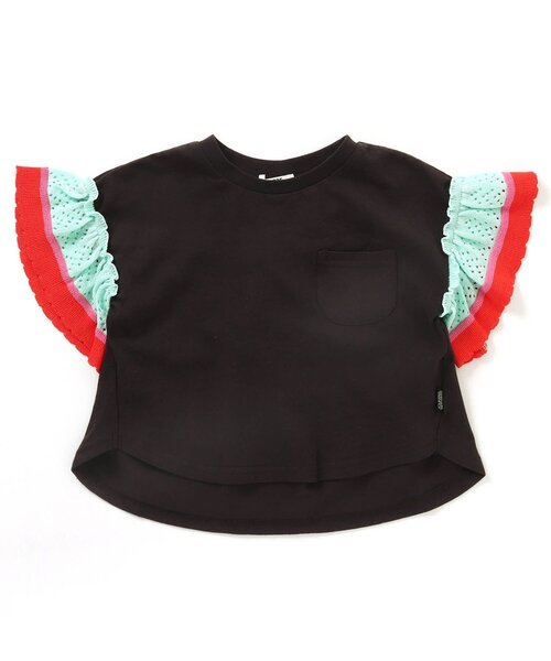 BREEZE（ブリーズ）の「ラインニットフリルTシャツ（Tシャツ/カットソー・キッズ・チャコール/オフホワイト/オレンジ・120/110/80/90/130/100/140）」の17枚目の写真
