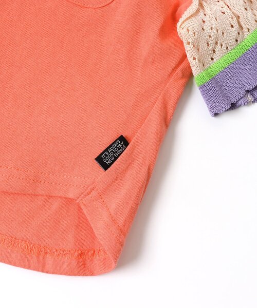 BREEZE（ブリーズ）の「ラインニットフリルTシャツ（Tシャツ/カットソー・キッズ・チャコール/オフホワイト/オレンジ・120/110/80/90/130/100/140）」の18枚目の写真