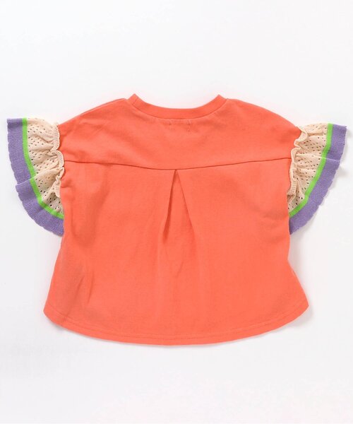 BREEZE（ブリーズ）の「ラインニットフリルTシャツ（Tシャツ/カットソー・キッズ・チャコール/オフホワイト/オレンジ・120/110/80/90/130/100/140）」の11枚目の写真