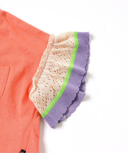 BREEZE（ブリーズ）の「ラインニットフリルTシャツ（Tシャツ/カットソー・キッズ・チャコール/オフホワイト/オレンジ・120/110/80/90/130/100/140）」の14枚目の写真