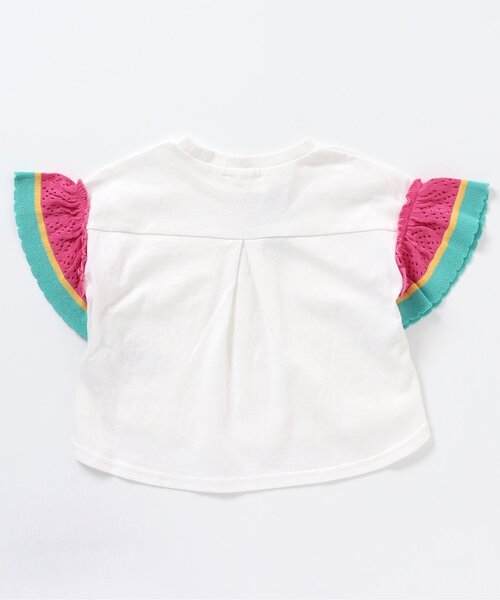 BREEZE（ブリーズ）の「ラインニットフリルTシャツ（Tシャツ/カットソー・キッズ・チャコール/オフホワイト/オレンジ・120/110/80/90/130/100/140）」の19枚目の写真