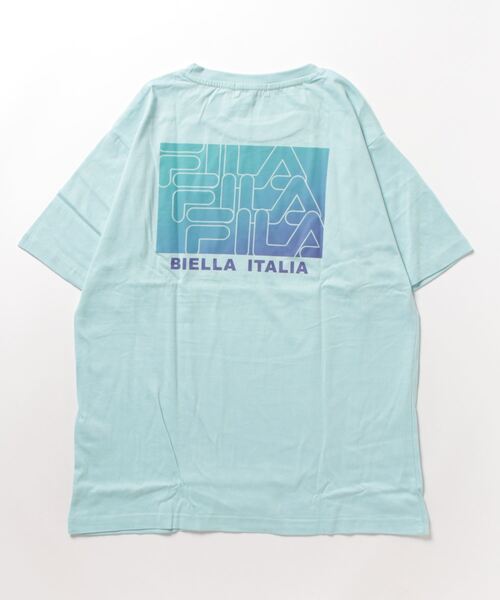 FILA(フィラ)の「FILA フィラ ブランド ロゴ ワンポイント 刺繍 グラデーション バックプリント 半袖 Tシャツ(Tシャツ/カットソー・メンズ・ブラック/ネイビー/ホワイト/サックスブルー・L/LL/M)」の6枚目の写真