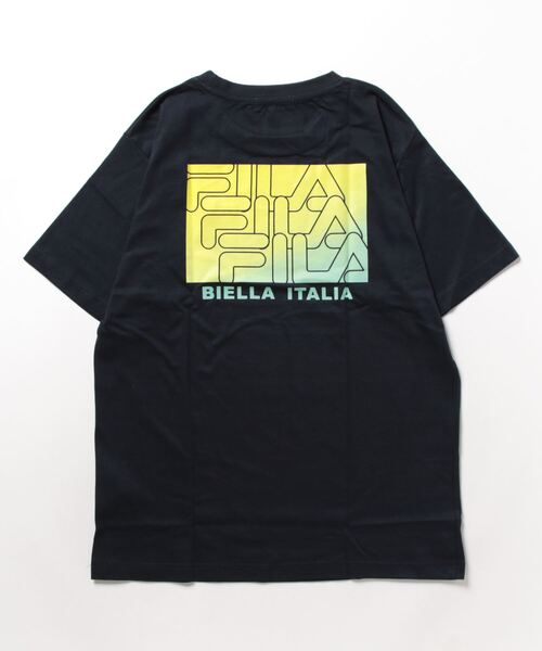 FILA(フィラ)の「FILA フィラ ブランド ロゴ ワンポイント 刺繍 グラデーション バックプリント 半袖 Tシャツ(Tシャツ/カットソー・メンズ・ブラック/ネイビー/ホワイト/サックスブルー・L/LL/M)」の7枚目の写真
