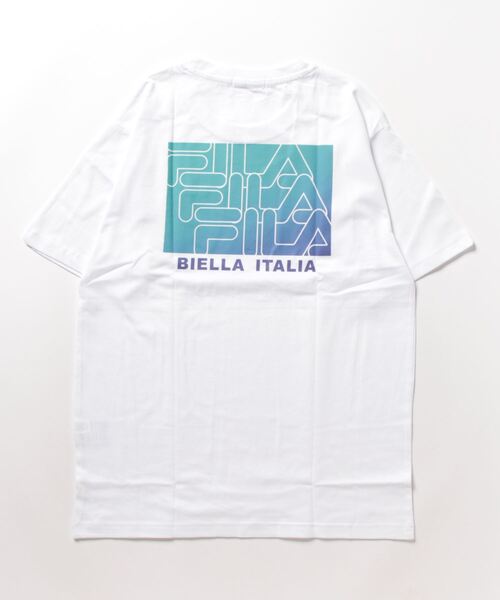 FILA(フィラ)の「FILA フィラ ブランド ロゴ ワンポイント 刺繍 グラデーション バックプリント 半袖 Tシャツ(Tシャツ/カットソー・メンズ・ブラック/ネイビー/ホワイト/サックスブルー・L/LL/M)」の8枚目の写真