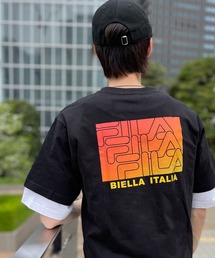 FILA フィラ ブランド ロゴ ワンポイント 刺繍 グラデーション バックプリント 半袖 Tシャツ