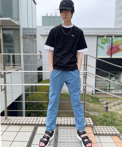 FILA(フィラ)の「FILA フィラ ブランド ロゴ ワンポイント 刺繍 グラデーション バックプリント 半袖 Tシャツ(Tシャツ/カットソー・メンズ・ブラック/ネイビー/ホワイト/サックスブルー・L/LL/M)」の22枚目の写真