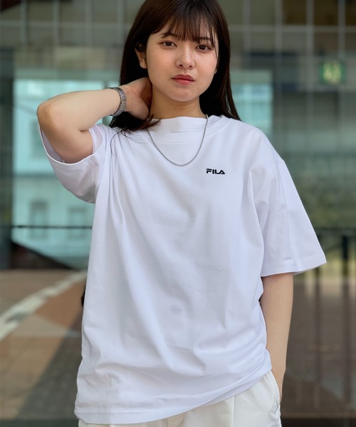 FILA(フィラ)の「FILA フィラ ブランド ロゴ ワンポイント 刺繍 グラデーション バックプリント 半袖 Tシャツ(Tシャツ/カットソー・メンズ・ブラック/ネイビー/ホワイト/サックスブルー・L/LL/M)」の14枚目の写真