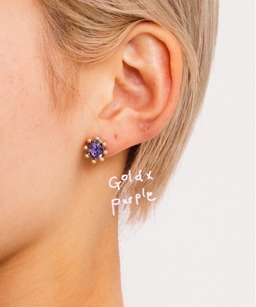 whim(ウィム)の「Stone Pierce-ストーンピアス-(ピアス(両耳用)・レディース・シルバー/ゴールド・FREE)」の5枚目の写真