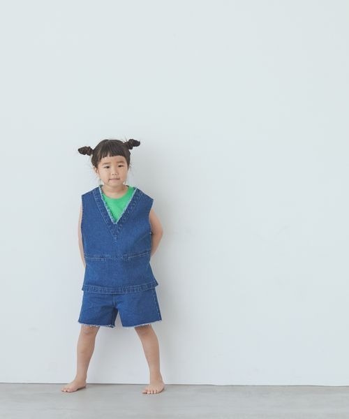 LOWRYS FARM(ローリーズファーム)の「デニムベスト 195454(ベスト・キッズ・オフホワイト/ブルー/ブラック・110cm/120cm/130cm/140cm/150cm)」の6枚目の写真