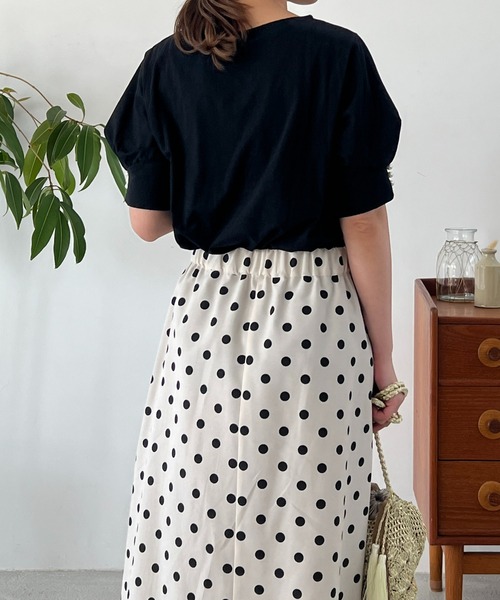 un dix cors（アンディコール）の「袖パールカットソー（Tシャツ/カットソー・レディース・オフホワイト/ブルー/ブラック・FREE）」の22枚目の写真