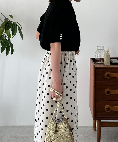 un dix cors（アンディコール）の「袖パールカットソー（Tシャツ/カットソー・レディース・オフホワイト/ブルー/ブラック・FREE）」の21枚目の写真