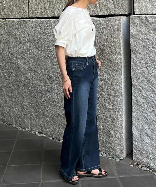 un dix cors（アンディコール）の「袖パールカットソー（Tシャツ/カットソー・レディース・オフホワイト/ブルー/ブラック・FREE）」の12枚目の写真