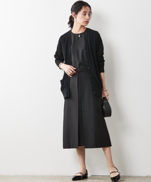 CHIC STYLE（シックスタイル）の「＜大きいサイズ＞ハイツイストレーヨン綿シンプルニットカーディガン シックスタイル（カーディガン/ボレロ・レディース・ブラック・L/LL/3L/4L/5L）」の9枚目の写真