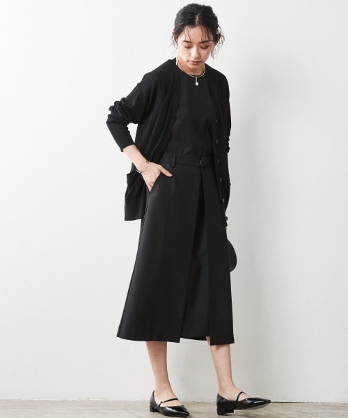 CHIC STYLE（シックスタイル）の「＜大きいサイズ＞ハイツイストレーヨン綿シンプルニットカーディガン シックスタイル（カーディガン/ボレロ・レディース・ブラック・L/LL/3L/4L/5L）」の5枚目の写真