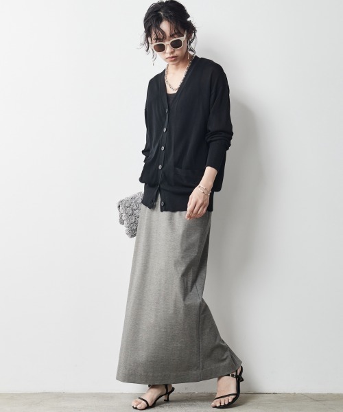 CHIC STYLE（シックスタイル）の「＜大きいサイズ＞ハイツイストレーヨン綿シンプルニットカーディガン シックスタイル（カーディガン/ボレロ・レディース・ブラック・L/LL/3L/4L/5L）」の12枚目の写真