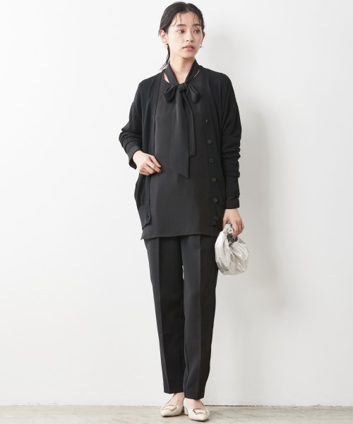 CHIC STYLE（シックスタイル）の「＜大きいサイズ＞ハイツイストレーヨン綿シンプルニットカーディガン シックスタイル（カーディガン/ボレロ・レディース・ブラック・L/LL/3L/4L/5L）」の17枚目の写真