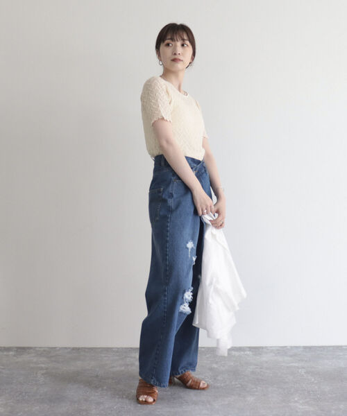 fredy emue(フレディエミュ)の「カットレース半袖プルオーバ(Tシャツ/カットソー・レディース・オフホワイト/アイボリー/ブラック・38)」の15枚目の写真