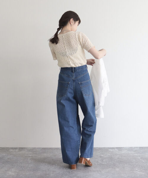 fredy emue(フレディエミュ)の「カットレース半袖プルオーバ(Tシャツ/カットソー・レディース・オフホワイト/アイボリー/ブラック・38)」の16枚目の写真