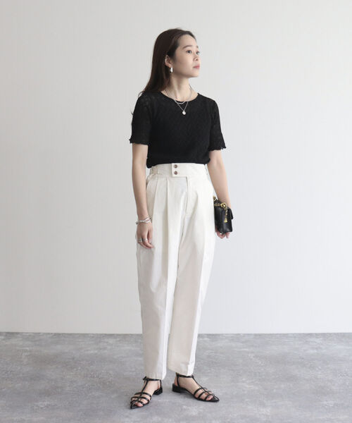 fredy emue(フレディエミュ)の「カットレース半袖プルオーバ(Tシャツ/カットソー・レディース・オフホワイト/アイボリー/ブラック・38)」の22枚目の写真