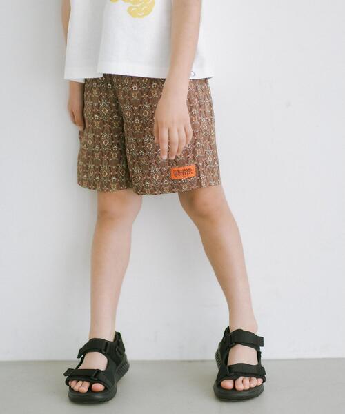UNIVERSAL OVERALL(ユニバーサルオーバーオール)の「【別注】<UNIVERSAL OVERALL>TJ EX UO 総柄 ショートパンツ 100cm-130cm(その他パンツ・キッズ・ブラウン/ネイビー・XS(100-110cm)/S(120-130cm))」の2枚目の写真