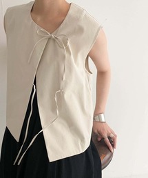 KBF | リネンMIXノットショートベスト(ベスト)