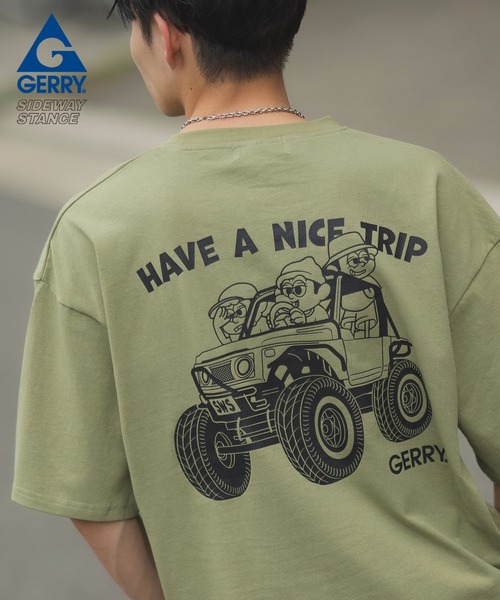 GERRY(ジェリー)の「【SIDEWAY STANCE×GERRY】別注コラボ 半袖 ロゴ プリント Tシャツ(Tシャツ/カットソー・メンズ・ホワイト/ブラック/ホワイト系その他/ブラック系その他/カーキ/グレー系/パープル系/グレー/カーキ系/ブルー系/ダークブルー/パープル/ホワイト系1/ブラック系1/カーキ系1/ブルー系1/グレー系1/パープル系1・X-LARGE/MEDIUM/LARGE/SMALL)」の12枚目の写真