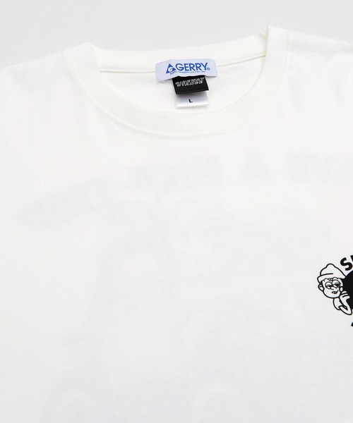 GERRY(ジェリー)の「【SIDEWAY STANCE×GERRY】別注コラボ 半袖 ロゴ プリント Tシャツ(Tシャツ/カットソー・メンズ・ホワイト/ブラック/ホワイト系その他/ブラック系その他/カーキ/グレー系/パープル系/グレー/カーキ系/ブルー系/ダークブルー/パープル/ホワイト系1/ブラック系1/カーキ系1/ブルー系1/グレー系1/パープル系1・X-LARGE/MEDIUM/LARGE/SMALL)」の19枚目の写真