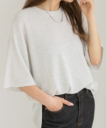 裾ラウンド ワッフルTシャツ
