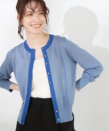 N.(N. Natural Beauty Basic) | ◆シアーバイカラーニットカーディガン(カーディガン/ボレロ)