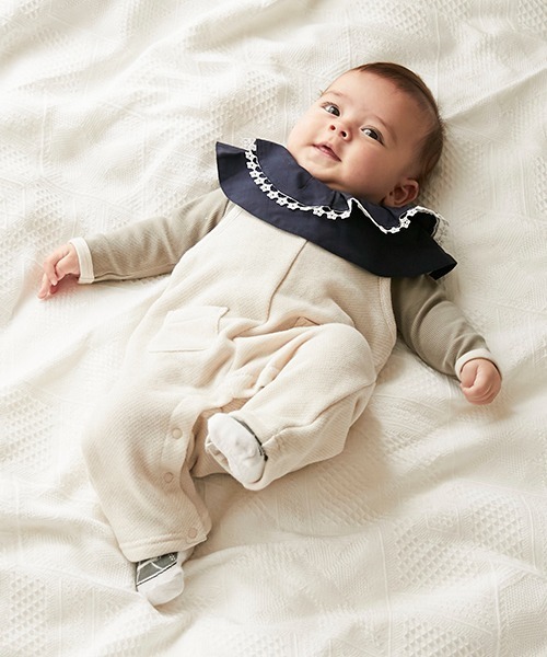 petit main（プティマイン）の「サロペット（その他パンツ・キッズ・モカ/キナリ/ブラック・70cm/80ｃｍ）」の6枚目の写真