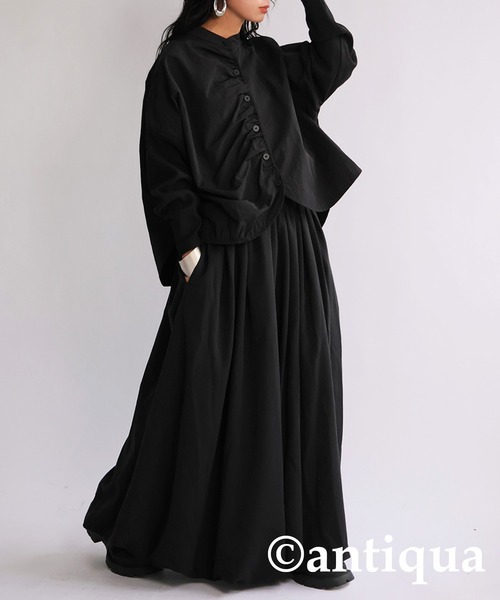 アンティカ　シャツ ブラック 個性的 柄シャツ（シャツ/ブラウス）｜antiqua（アンティカ）の