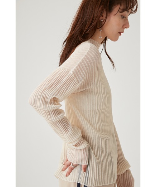 emmi（エミ）の「【emmi atelier】ハイネックシアーリブニットトップス