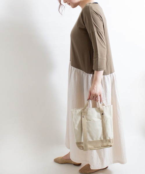 ALL ORDINARIES（オールオーディナリーズ）の「【ina（イナ）】ウエスト切替配色ワンピース（ワンピース・レディース・マルチ・38）」の3枚目の写真