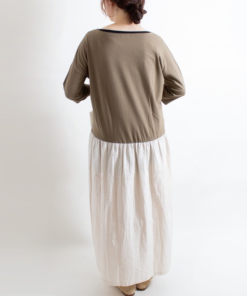 ALL ORDINARIES（オールオーディナリーズ）の「【ina（イナ）】ウエスト切替配色ワンピース（ワンピース・レディース・マルチ・38）」の4枚目の写真