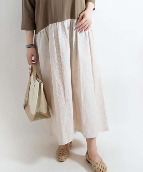 ALL ORDINARIES（オールオーディナリーズ）の「【ina（イナ）】ウエスト切替配色ワンピース（ワンピース・レディース・マルチ・38）」の6枚目の写真