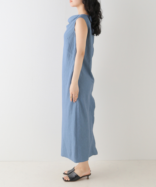 Noble（ノーブル）の「リネンライクバックドレープワンピース（ワンピース・レディース・ブラウン/ブルー系その他・FREE）」の15枚目の写真