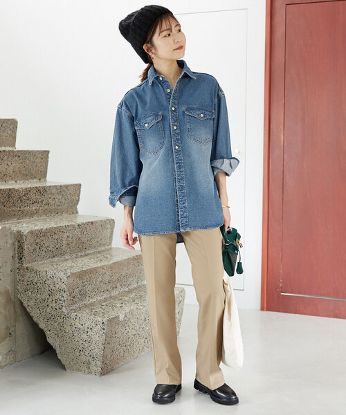 SLOBE IENA（スローブイエナ）の「LE DENIM BDUシャツ（シャツ/ブラウス・レディース・ブルー・FREE）」の7枚目の写真