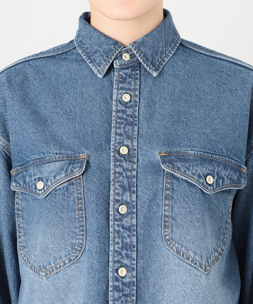 SLOBE IENA（スローブイエナ）の「LE DENIM BDUシャツ（シャツ/ブラウス・レディース・ブルー・FREE）」の21枚目の写真
