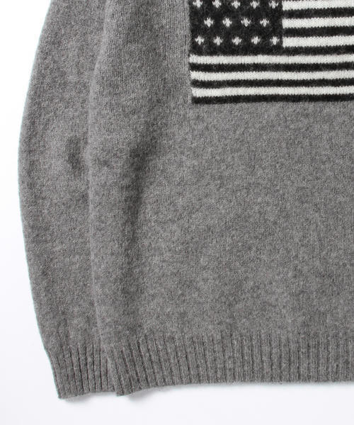 B:MING by BEAMS（ビーミングバイビームス）の「【OCEANS12月号掲載】ビーミング by ビームス / 星条旗クルーニット（ニット/セーター・メンズ・グレー/ネイビー・SMALL/MEDIUM/LARGE/X-LARGE）」の12枚目の写真