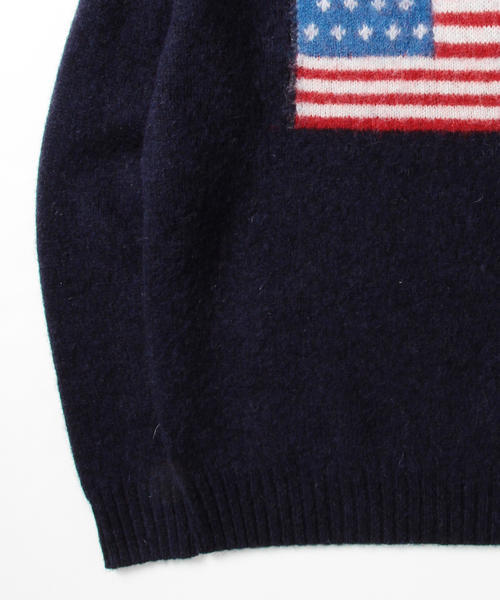 B:MING by BEAMS（ビーミングバイビームス）の「【OCEANS12月号掲載】ビーミング by ビームス / 星条旗クルーニット（ニット/セーター・メンズ・グレー/ネイビー・SMALL/MEDIUM/LARGE/X-LARGE）」の16枚目の写真