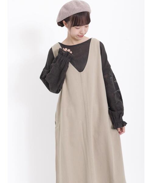 Samansa Mos2（サマンサ モスモス）の「前後着メッシュレースブラウス（シャツ/ブラウス・レディース・モカ/チャコールグレー/キナリ・F）」の3枚目の写真