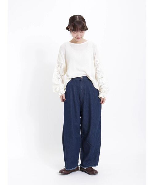 Samansa Mos2（サマンサ モスモス）の「前後着メッシュレースブラウス（シャツ/ブラウス・レディース・モカ/チャコールグレー/キナリ・F）」の5枚目の写真