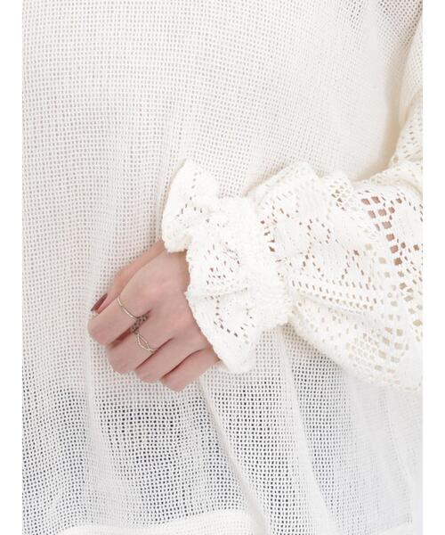 Samansa Mos2（サマンサ モスモス）の「前後着メッシュレースブラウス（シャツ/ブラウス・レディース・モカ/チャコールグレー/キナリ・F）」の21枚目の写真