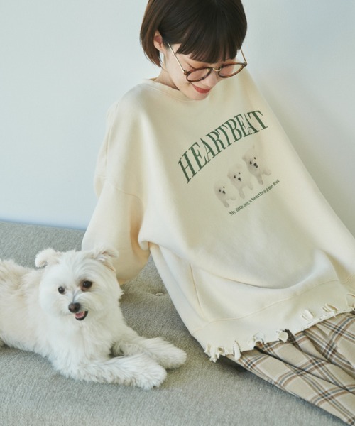 unclip（アンクリップ）の「ダメージルーズスウェット（スウェット・レディース・アイボリー/グレー・FREE）」の17枚目の写真