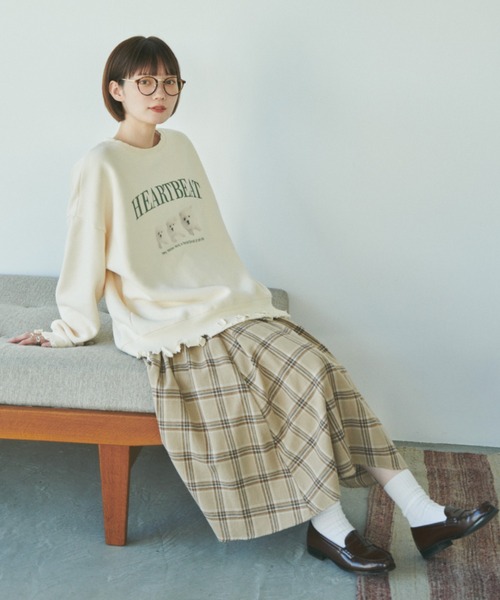 unclip（アンクリップ）の「ダメージルーズスウェット（スウェット・レディース・アイボリー/グレー・FREE）」の19枚目の写真